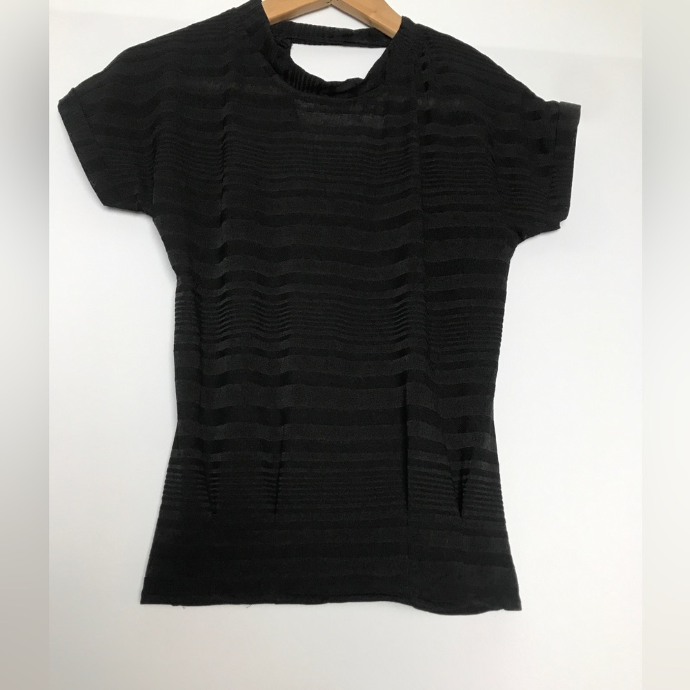 Black semi sheer Top - Picture 1 of 4